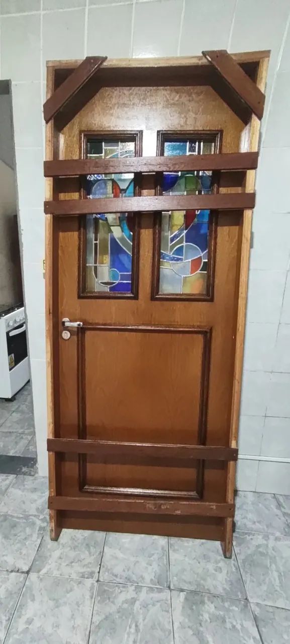 Porta de Madeira com Vitral - Foto 5