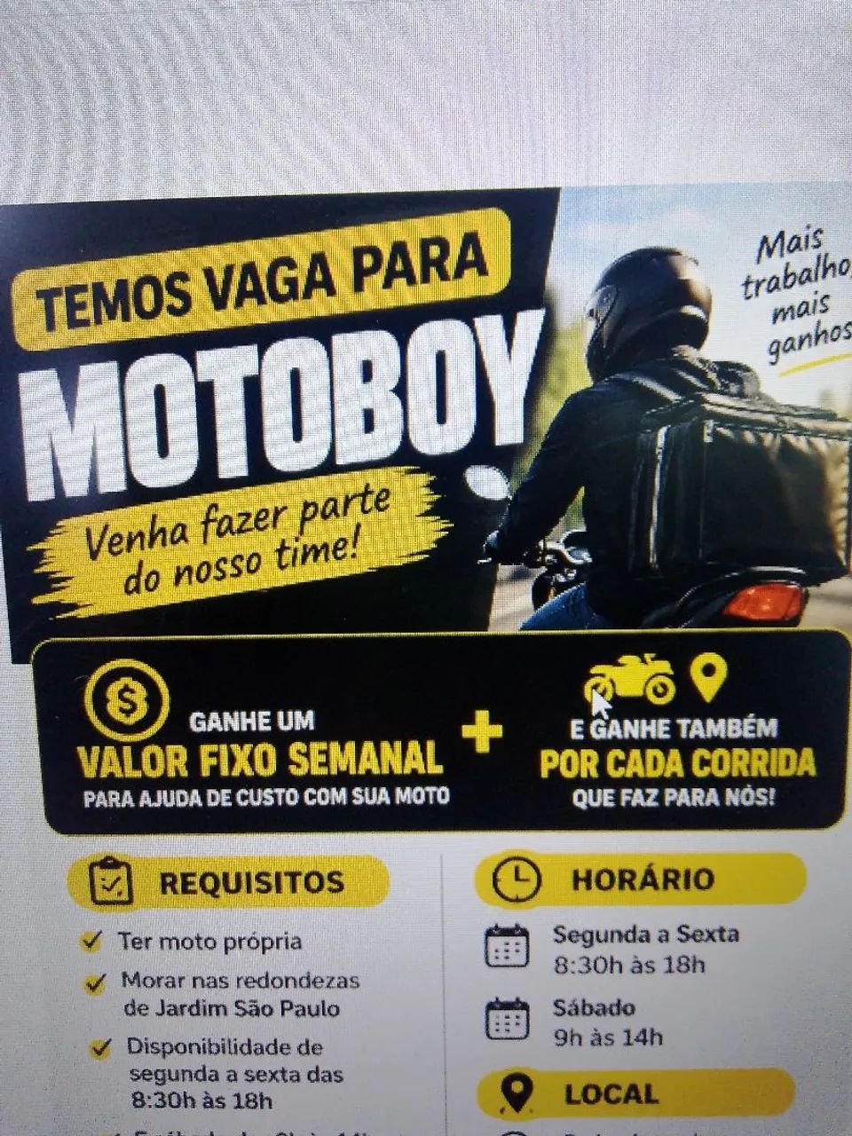 Vagas para motoqueiros