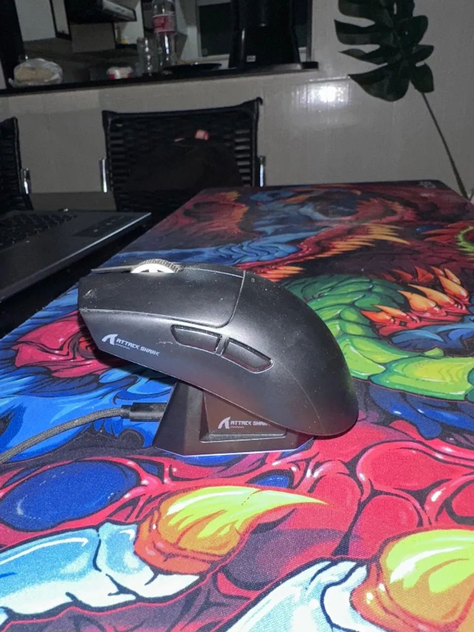 Mouse sem fio attack shark + mousepad extra grande pra vender logo - Foto 4