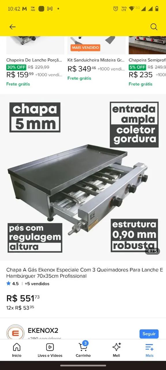 Chapa para hambúrguer  - Foto 2