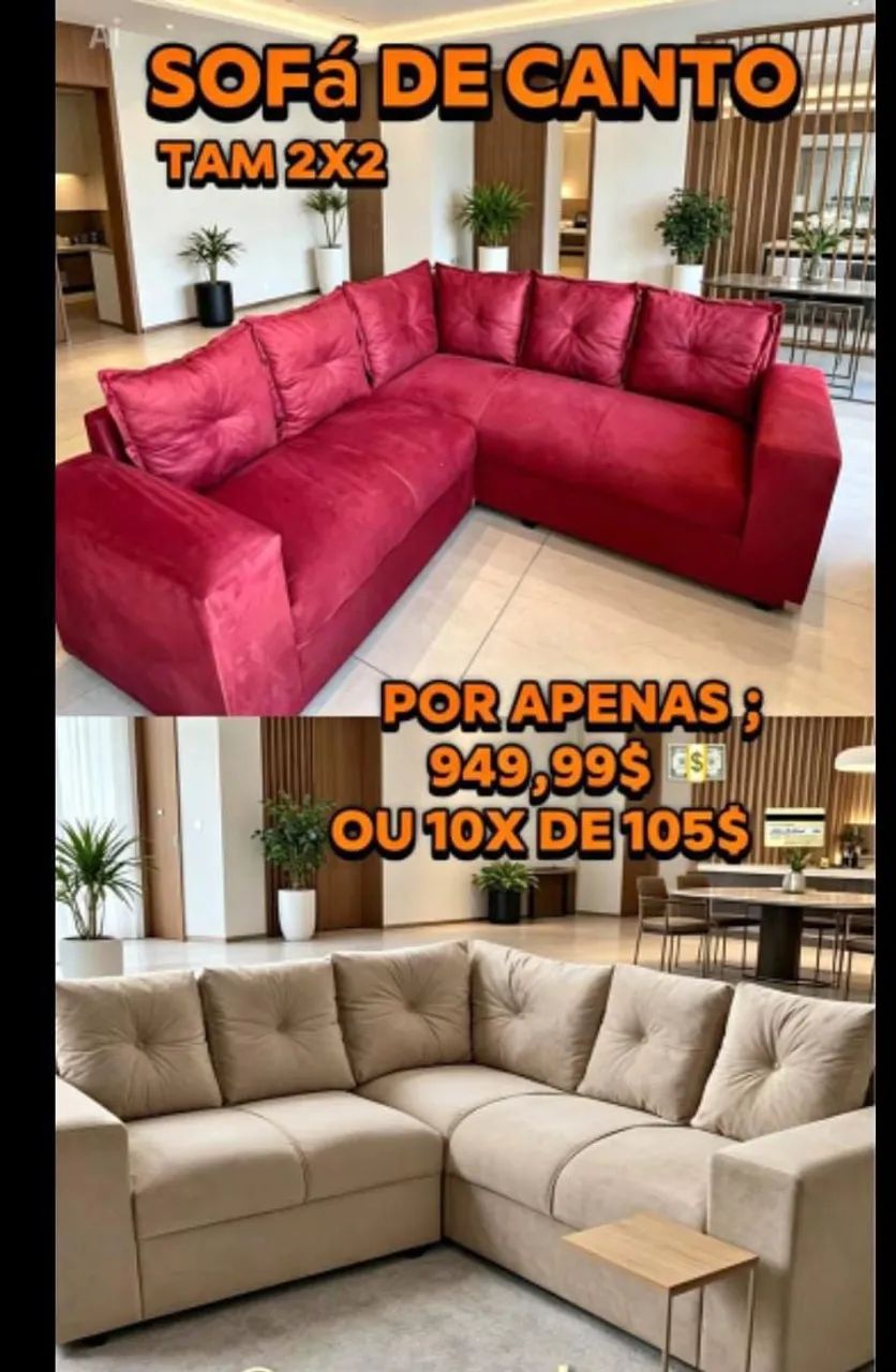 Sofá canto direto de fabrica 