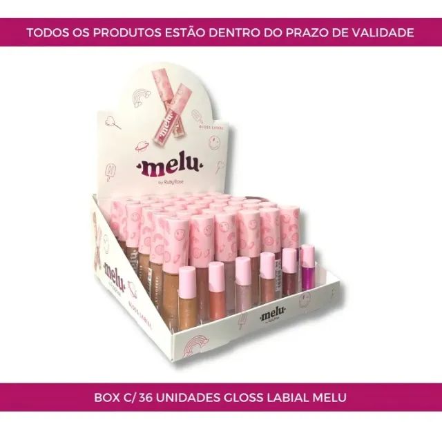 Gloss Labial Pigmentado Brilhante Melu Ruby Rose Box 36 Und Cor Multicolorido - Foto 2
