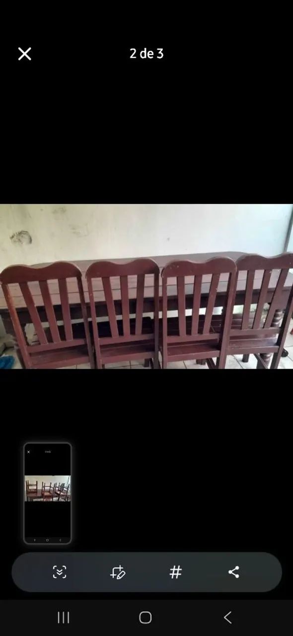Vendo mesa de madeira grande 8 lugares 