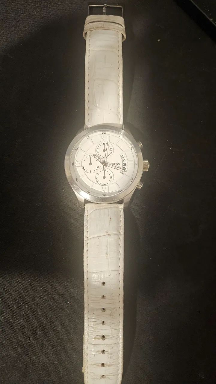 Relógio masculino Guess branco W12101G1 - Foto 2