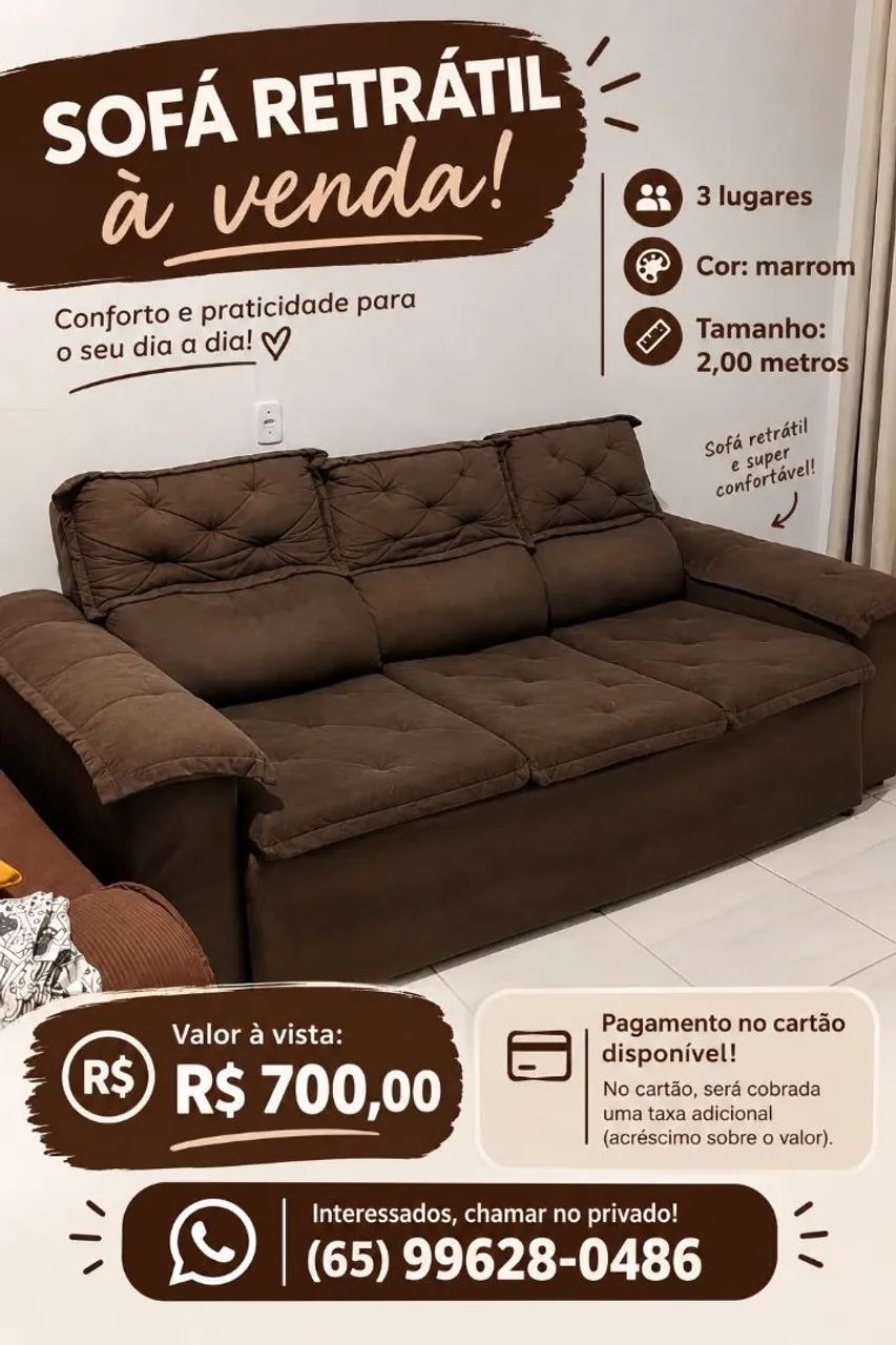 Vendo Sofá 3 lugares 