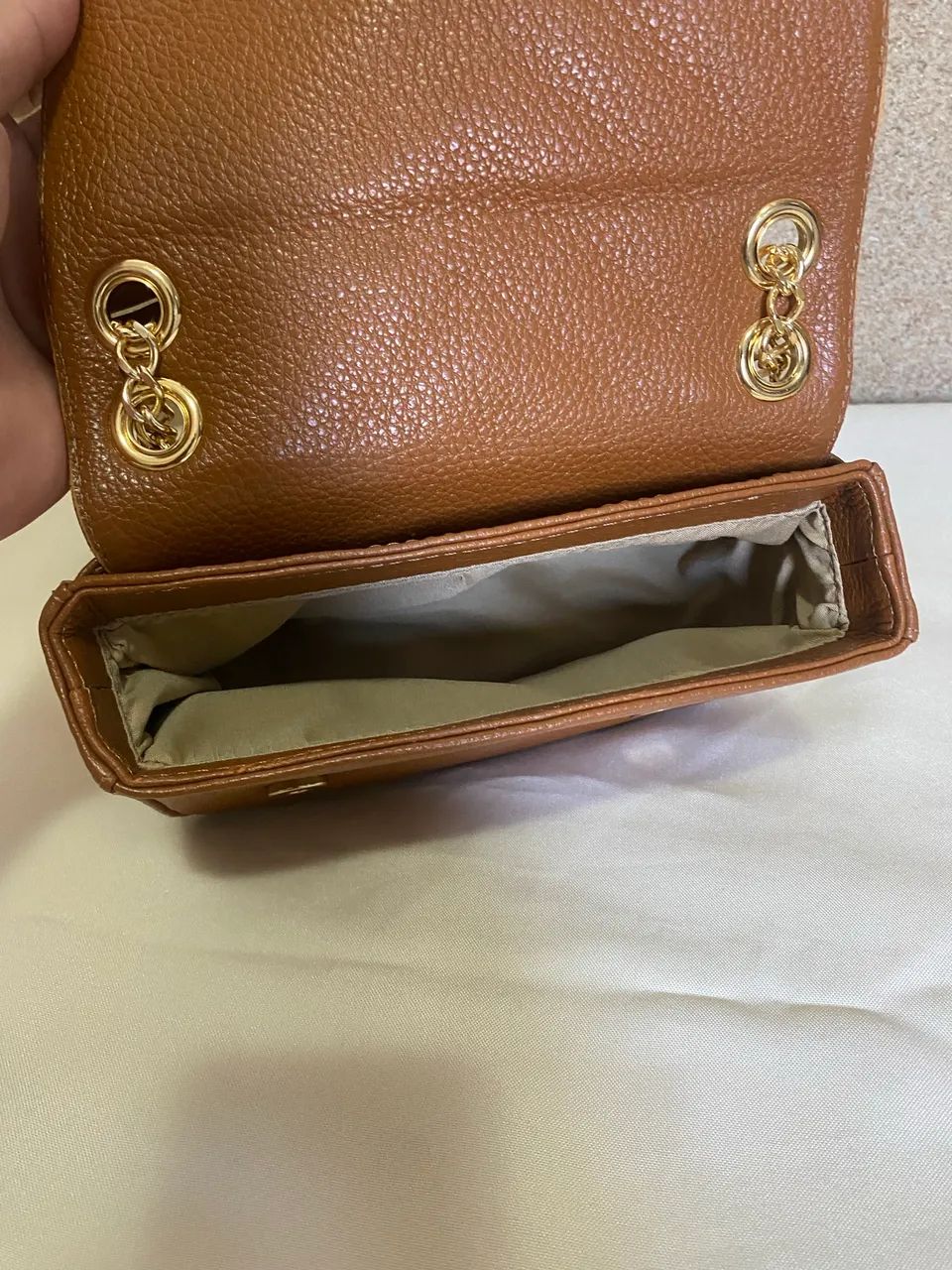 Bolsa Couro legítimo Caramelo  - Foto 5