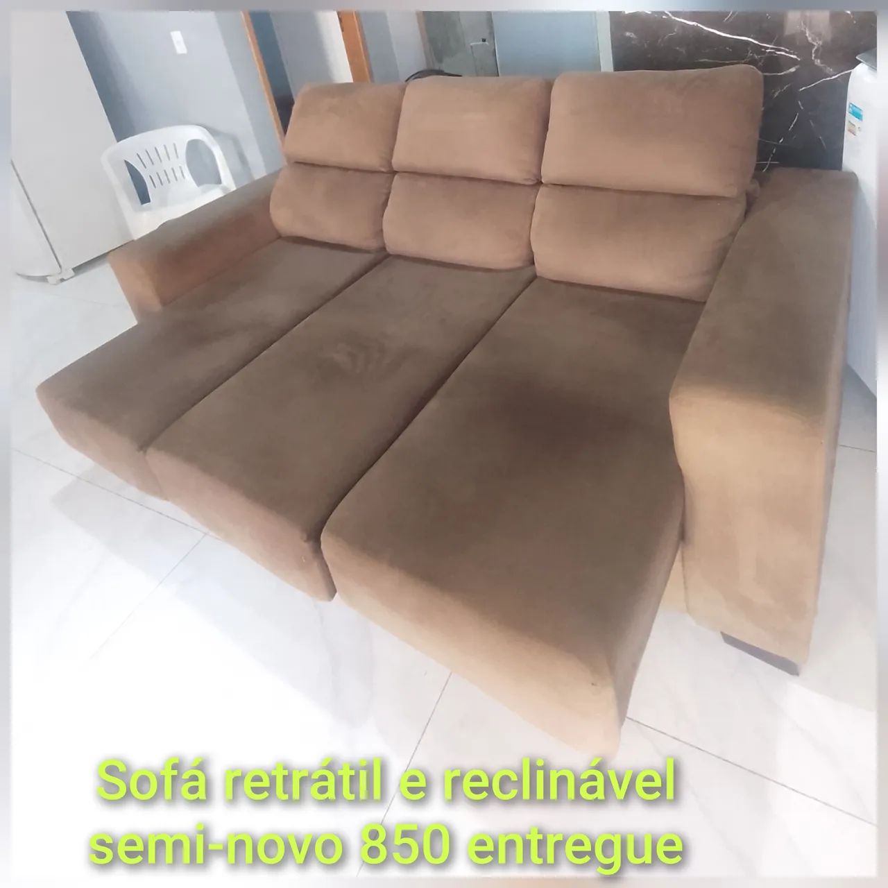 Sofá retrátil e reclinável semi-novo 850 entregue
