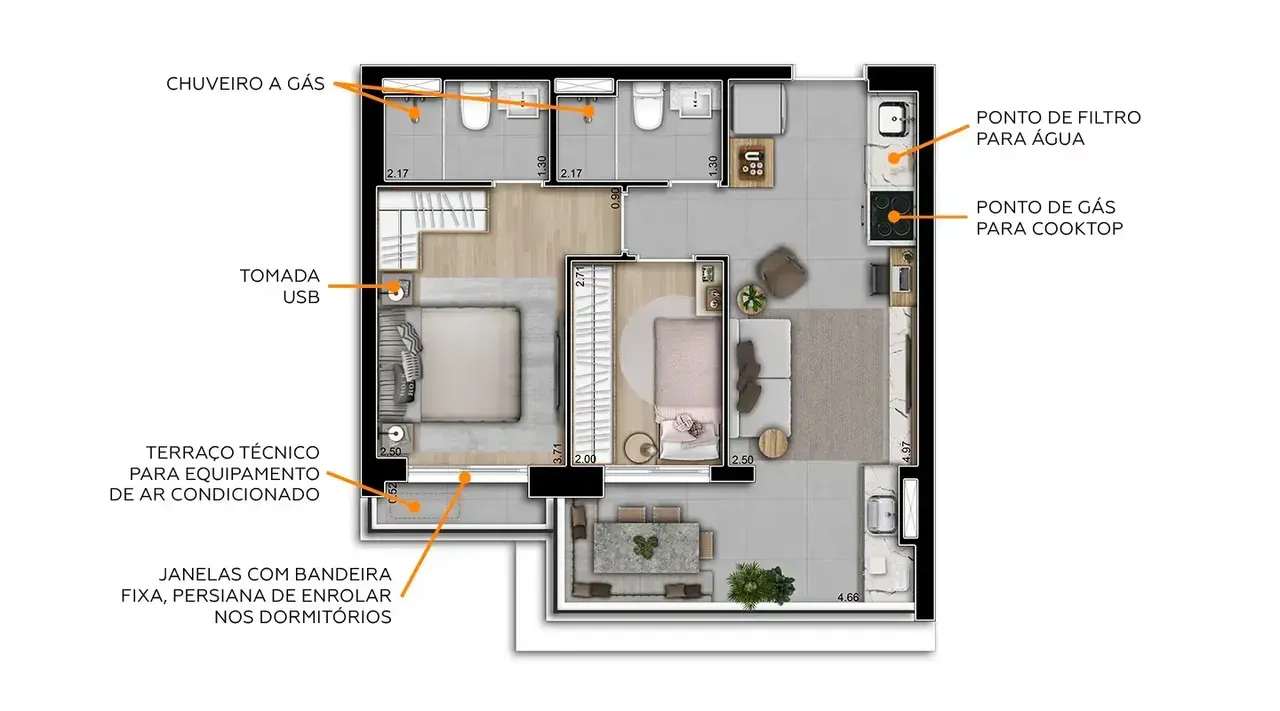 PLANTA 55m²