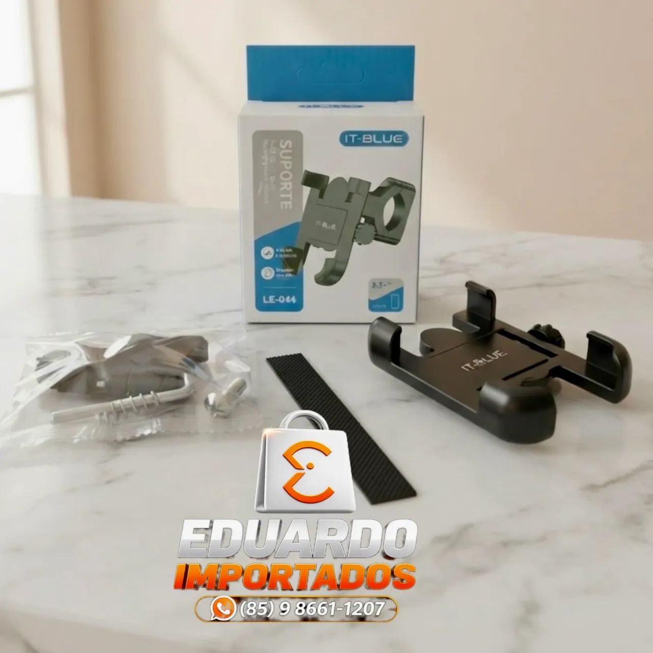 Suporte Resistente, Ajustável em Liga de Alumínio para Celular, Universal 360 (Moto, Bike)