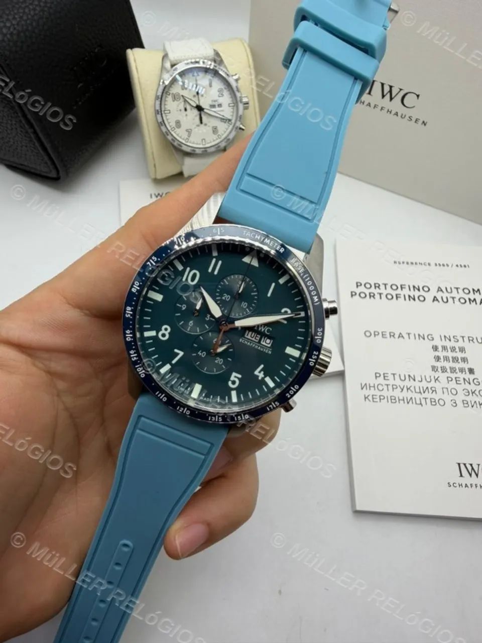 IWC Pilot Chronograph 43mm Azul + Caixa IWC - Foto 2