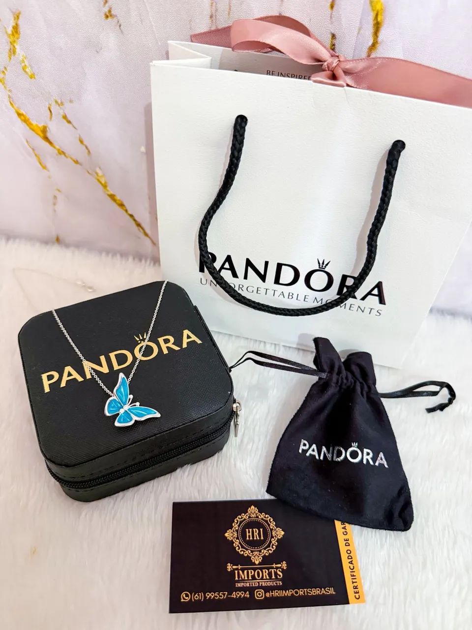 Colar Pandora borboleta azul  - Foto 4