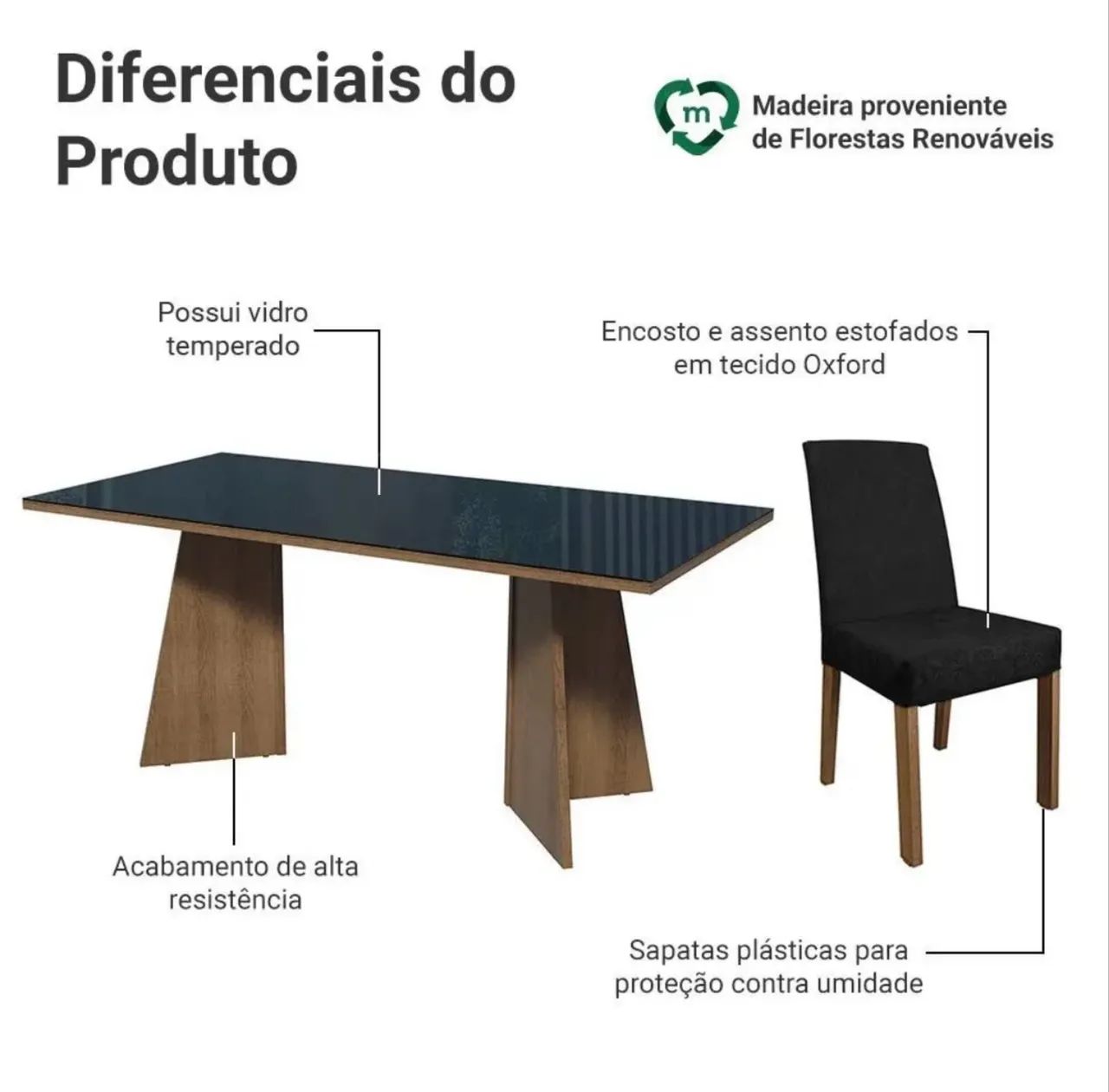 MESA COM 6 CADEIRAS  - Foto 2