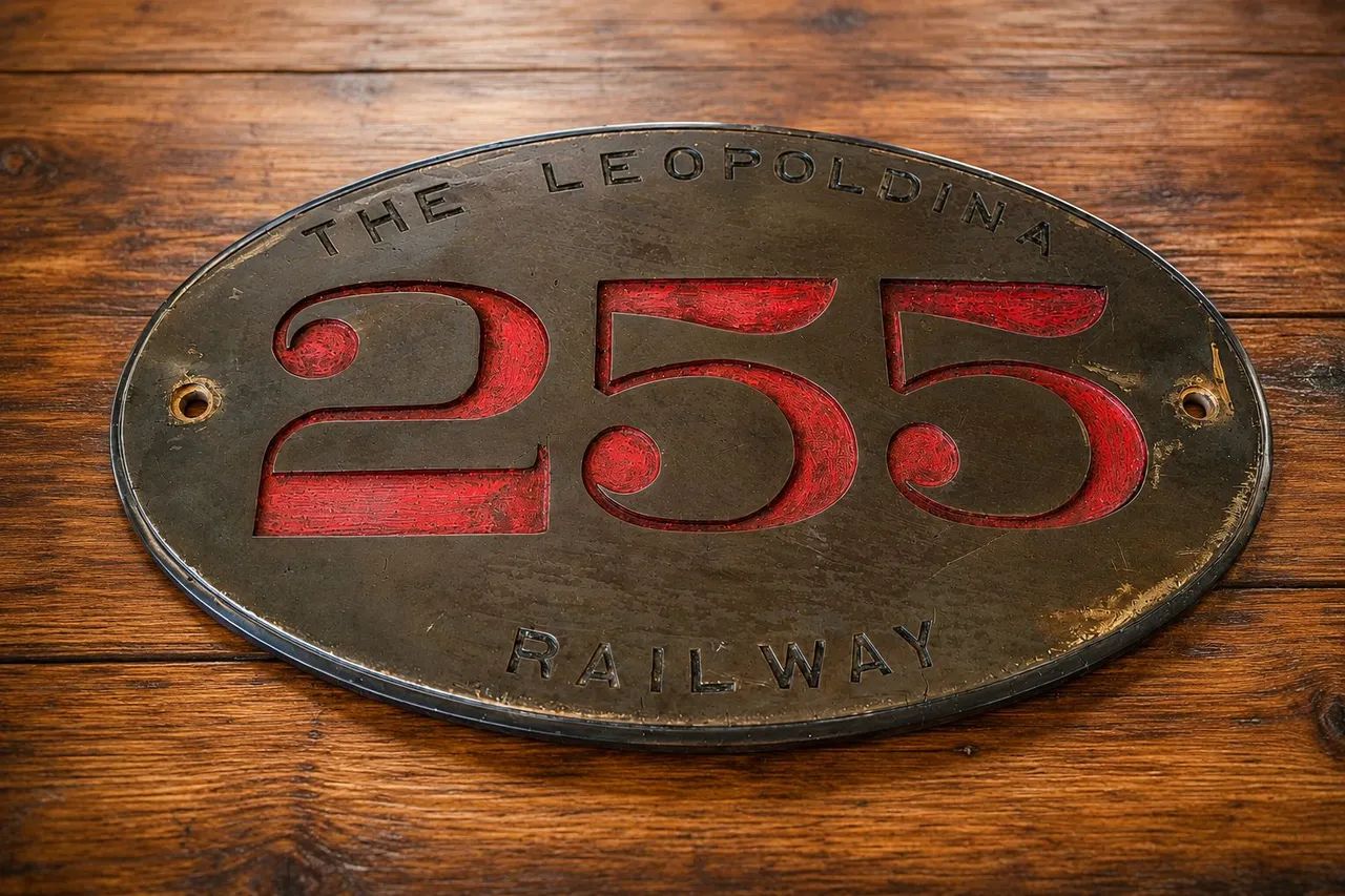 Placa Original Leopoldina Railway 255 - Bronze Fundido - 52x31