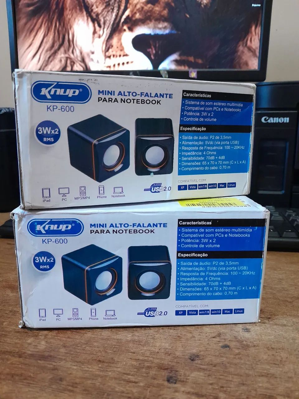 Caixa Som Computador PC ou Notebook Knup Na Caixa - Foto 3