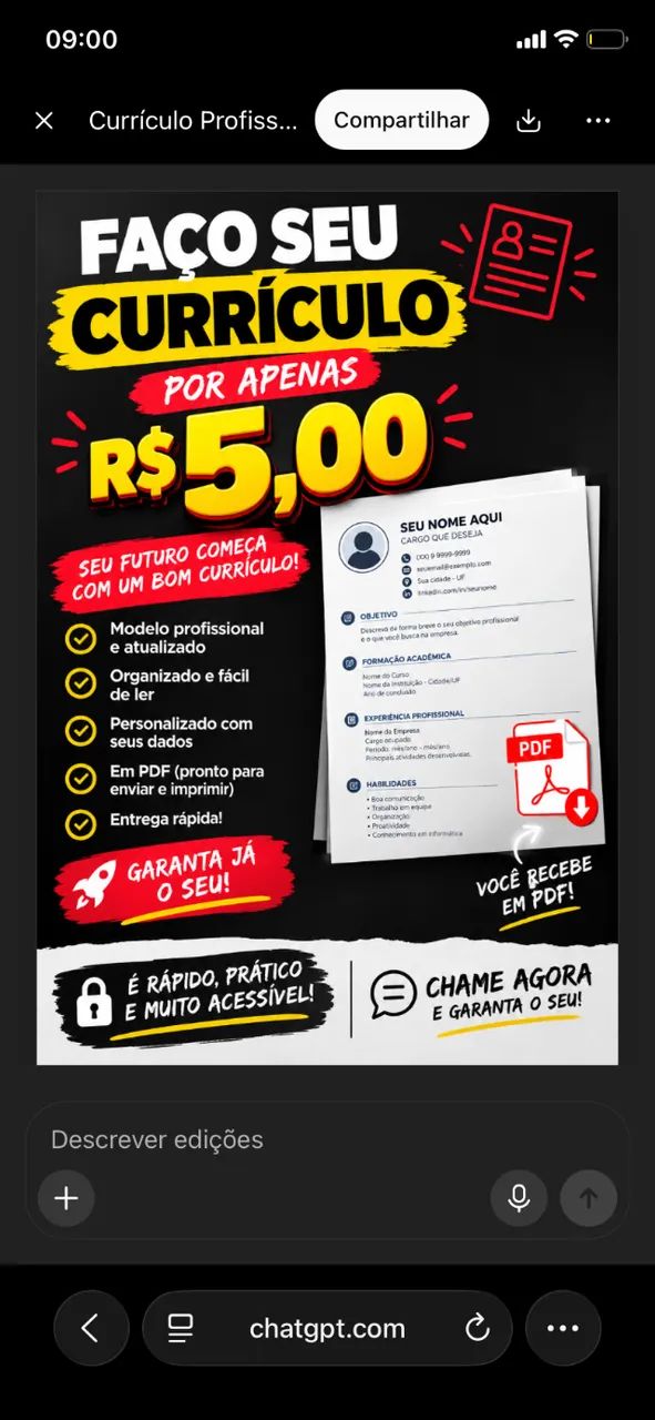 CURRÍCULO 5,00 reais