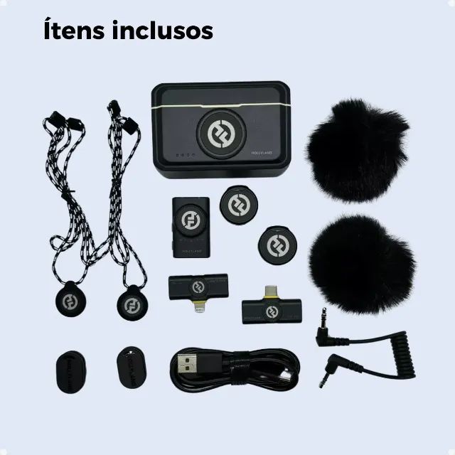 Microfone Hollyland Lark M2 Duo Combo Duplo Para 2 Pessoas Preto - Foto 2