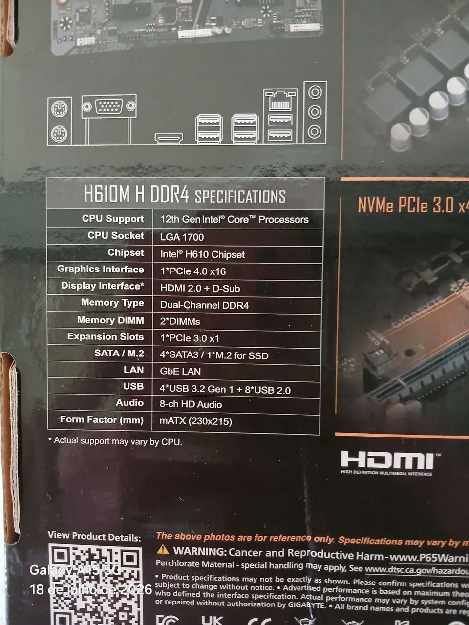 DDR4 Gigabyte - H610m  - Foto 2