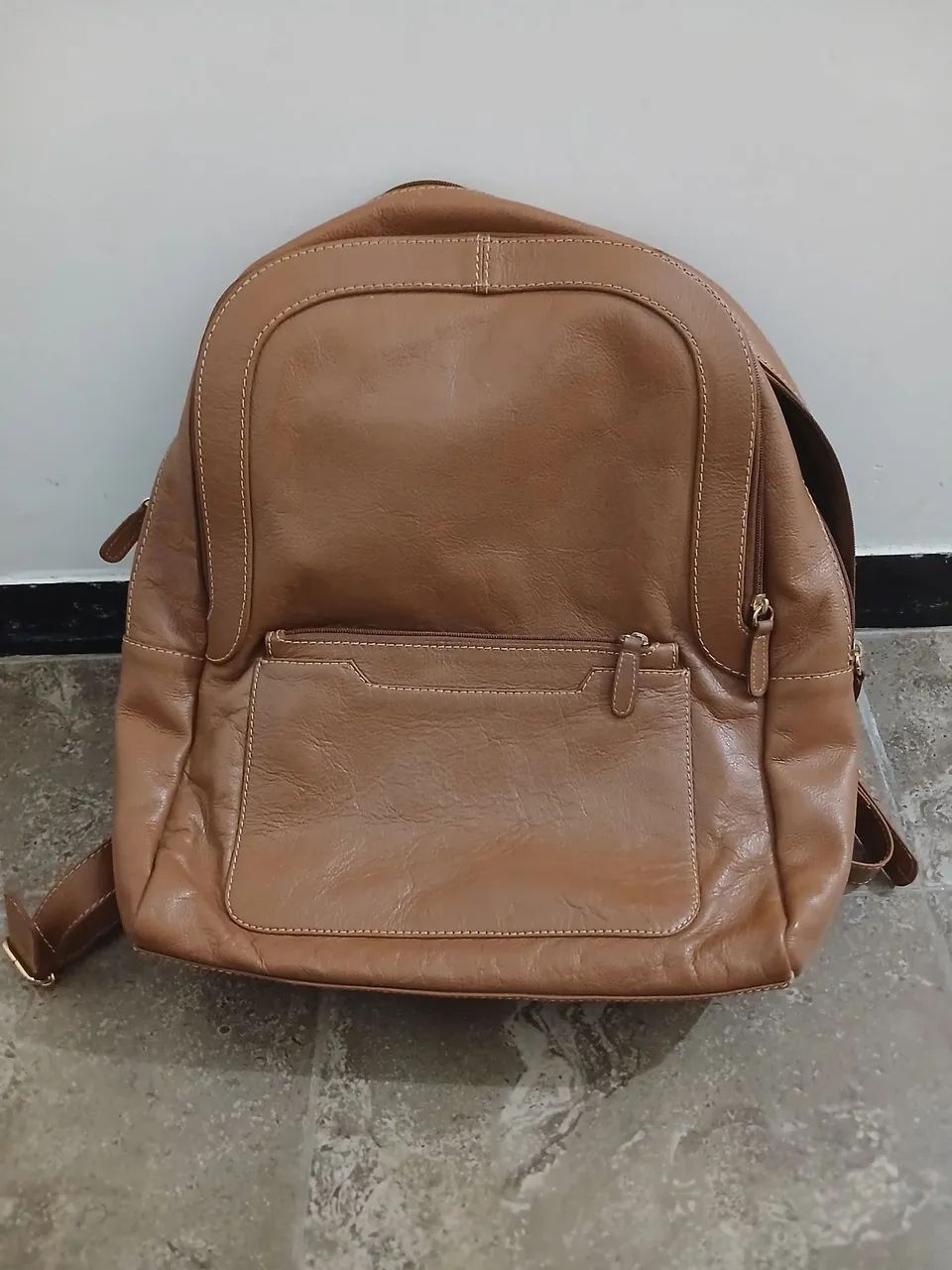 Bolsa de couro caramelo - Foto 3