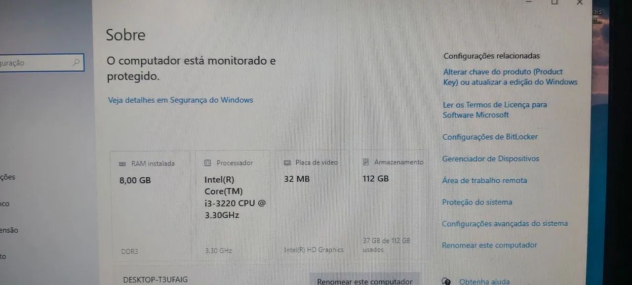 PC completo, CoreI3 3°,8GB memória,SSd 120GB,Tela 17 - Foto 4