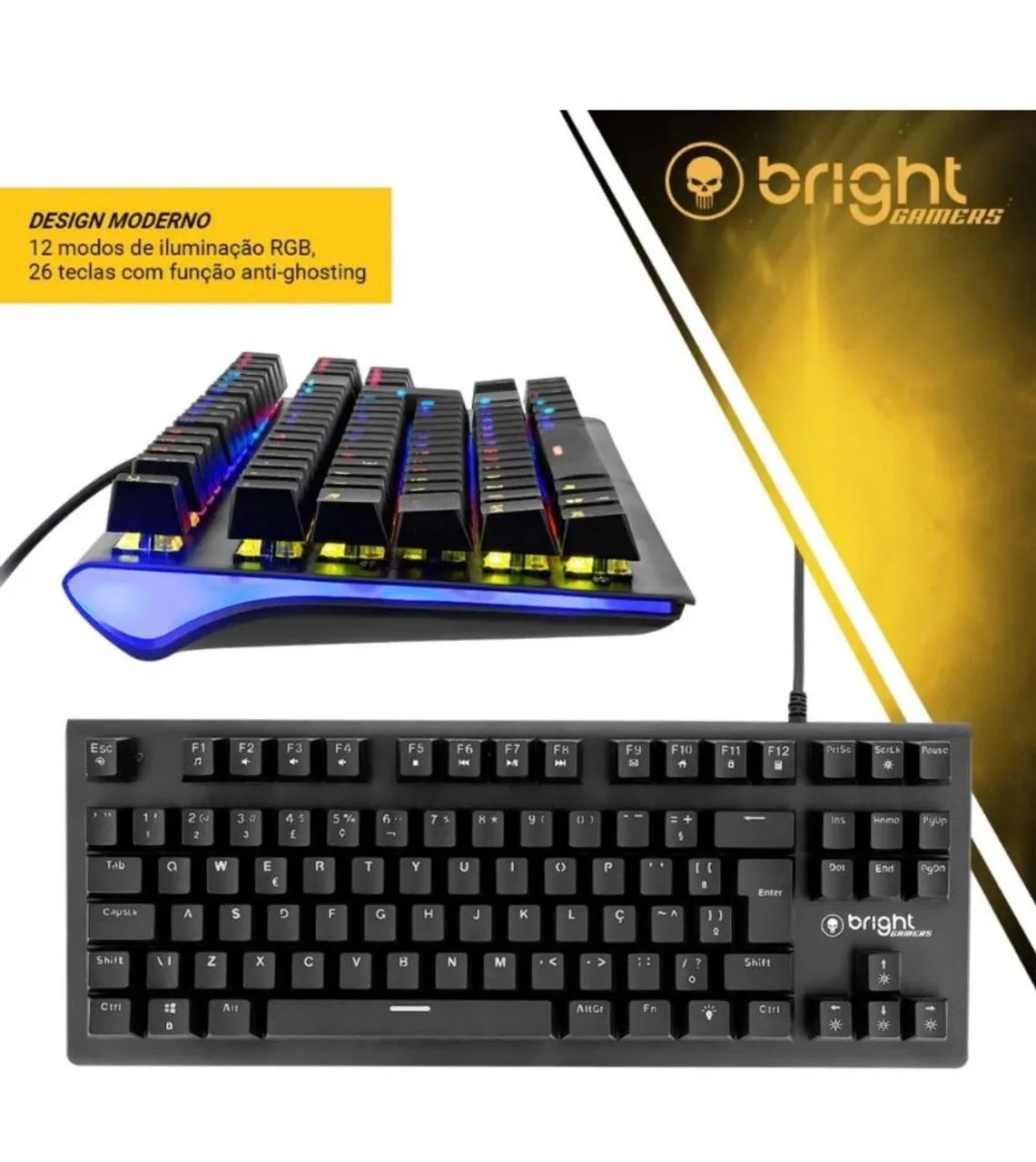Teclado Mecânico Switch Azul Bright Gamers