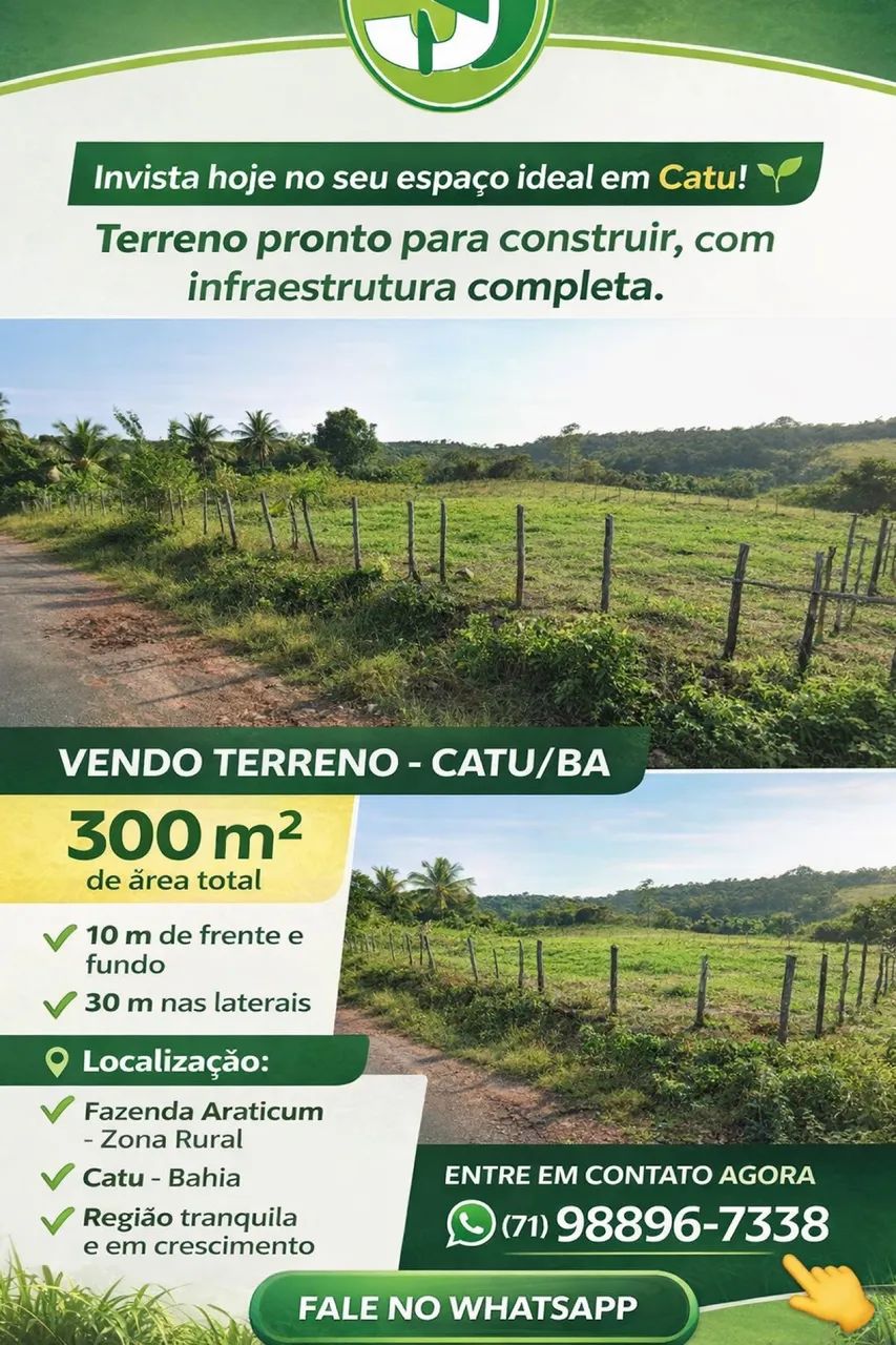 Vendo terreno em Catu - Distrito