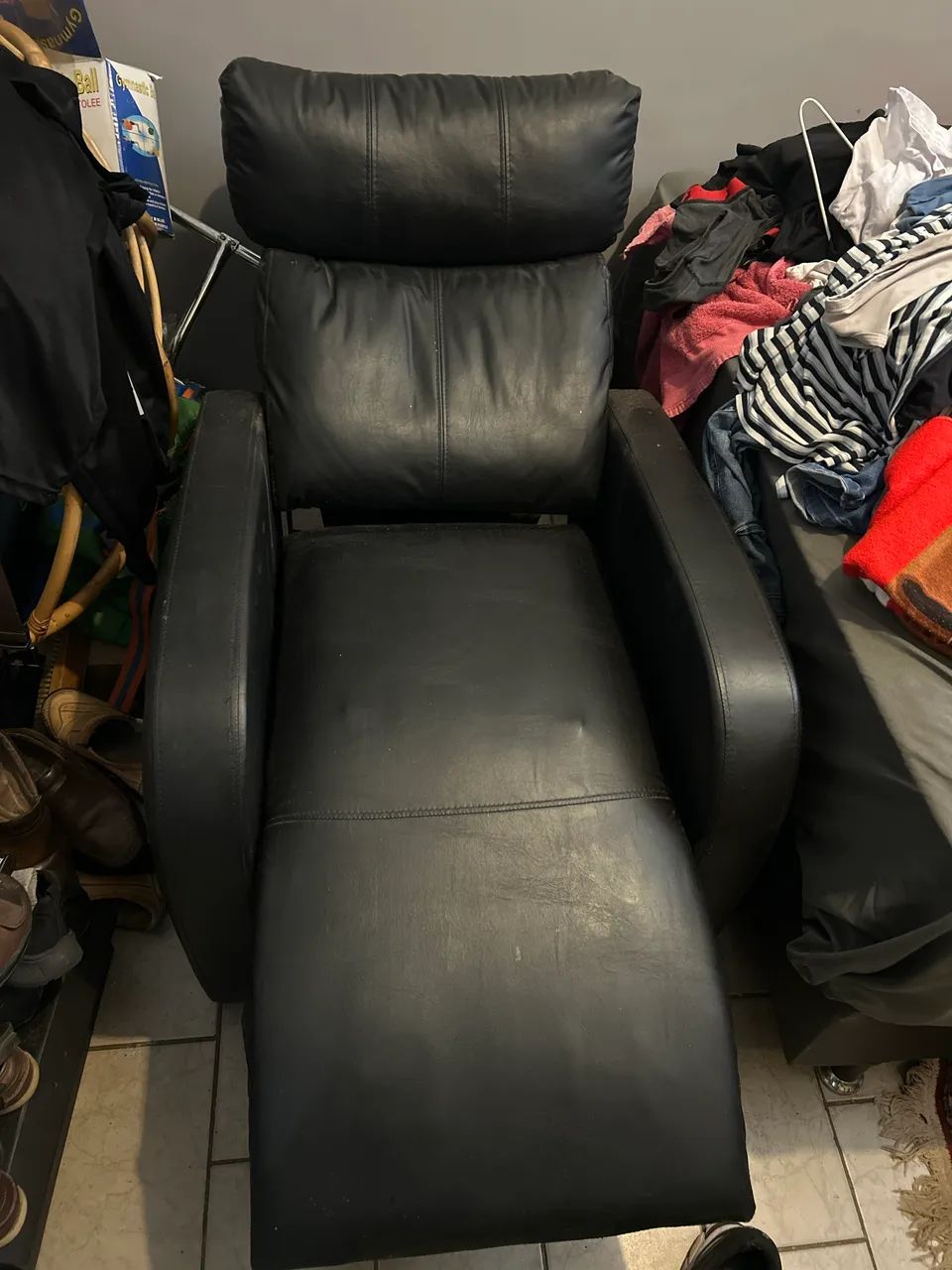 Poltrona massageadora elétrica, couro 