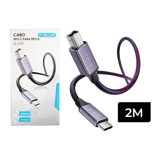Cabo Impressora USB B para USB C It-Blue