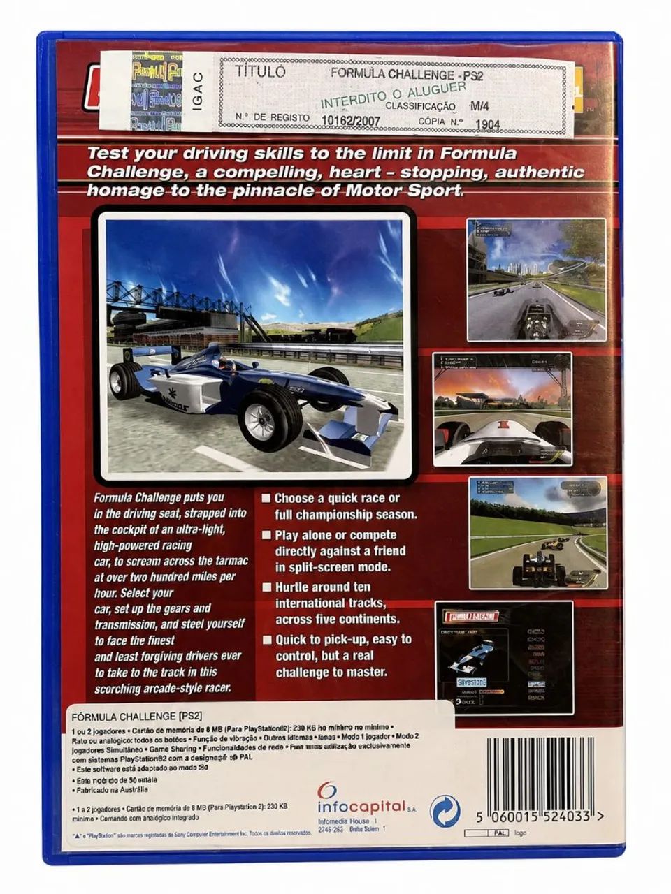 Formula Challenge PS2 Europeu Original Completo com Manual - Foto 2