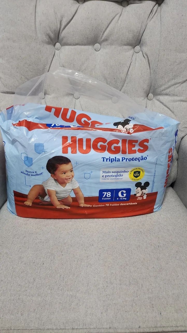 Fralda huggies tripla proteção G