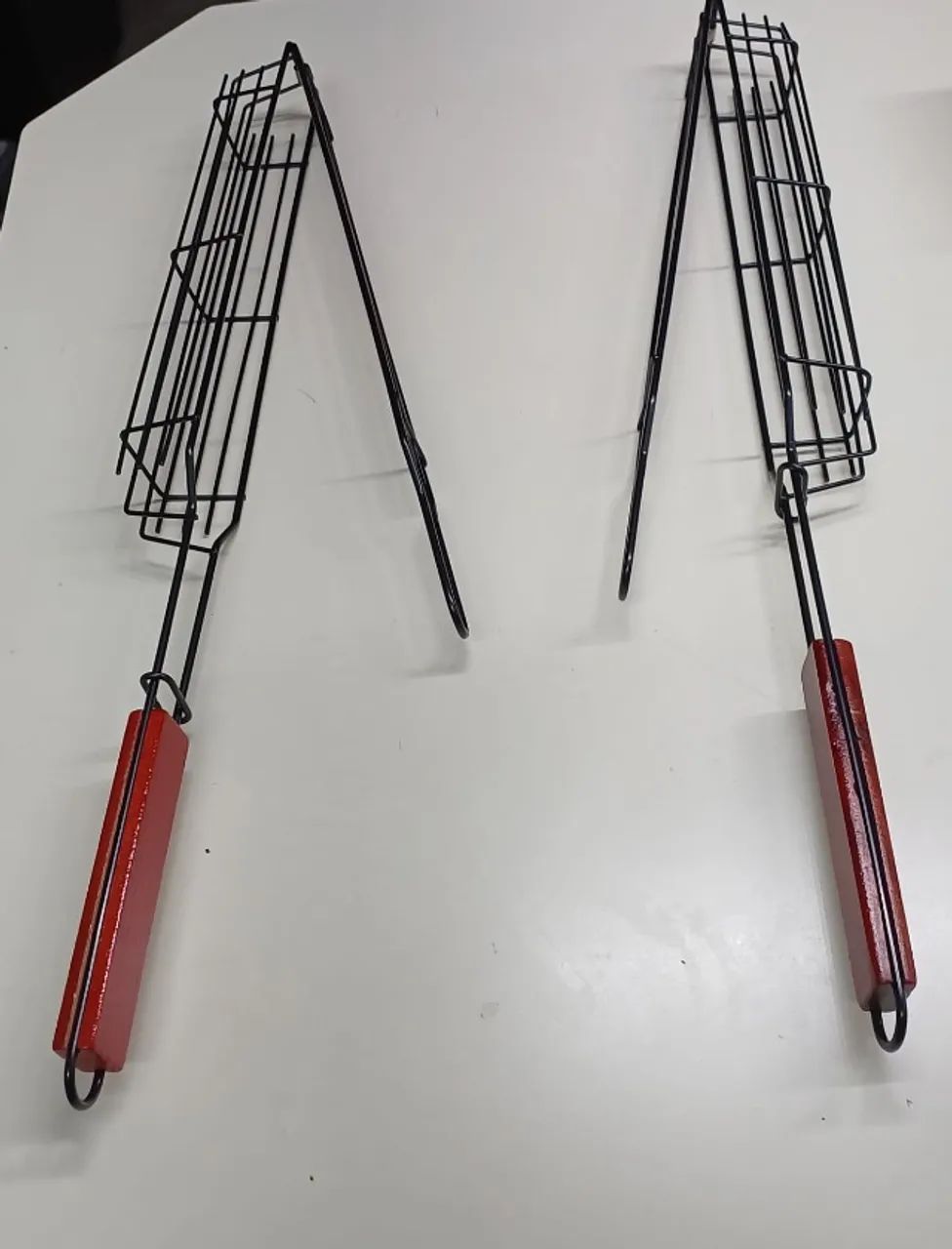 kit com 2 Grelha Cesta para Churrasco com Cabo - Foto 3