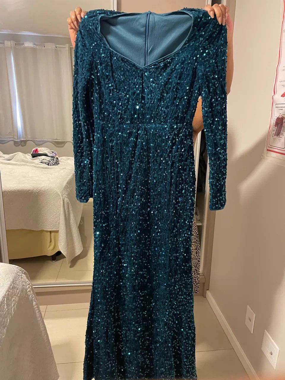 Vestido social azul 