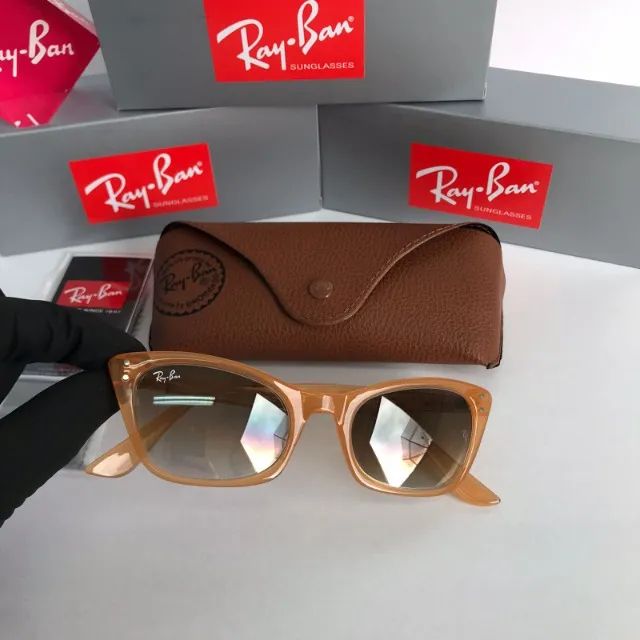 óculos de sol ray ban lady caramelo - Foto 4
