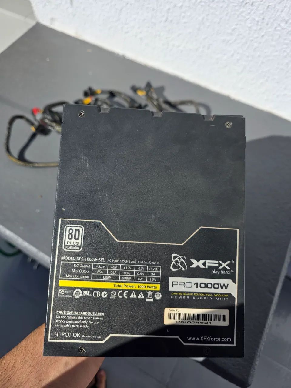 Fonte xfx pro 1000w platinum Full Modular, melhor que 850w - Foto 4
