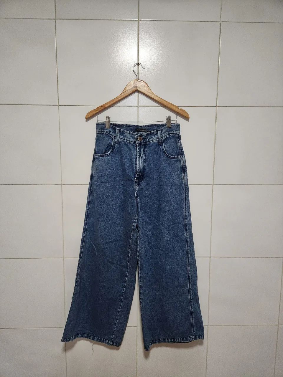 Calca jeans wide leg 38