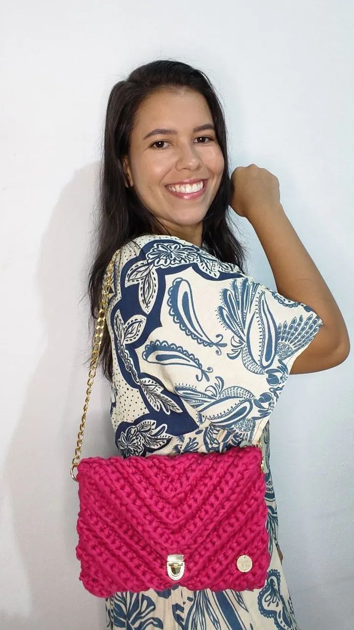 Bolsa moderna em croche - Foto 4