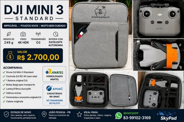 Drone Mini 2 standard com 1 bateria e controle sem tela