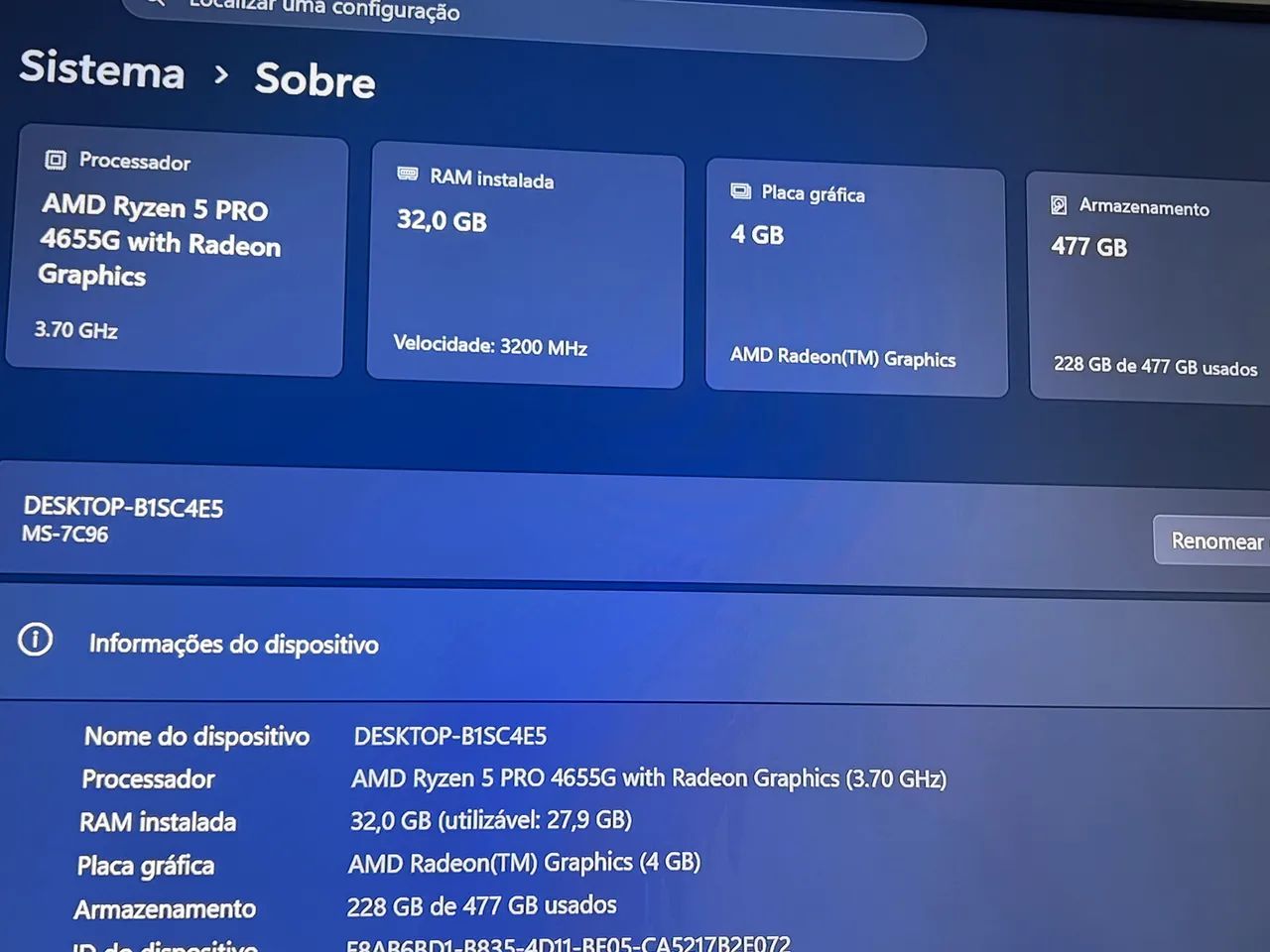 PC GAMER RYZEN 5 4655G COM 32GB DE RAM - Foto 4