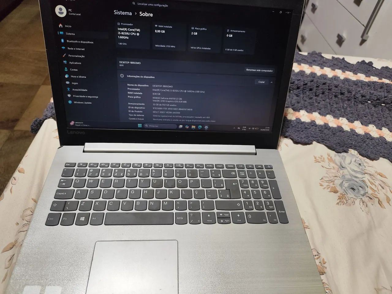 Notebook Lenovo 8° geração  - Foto 2
