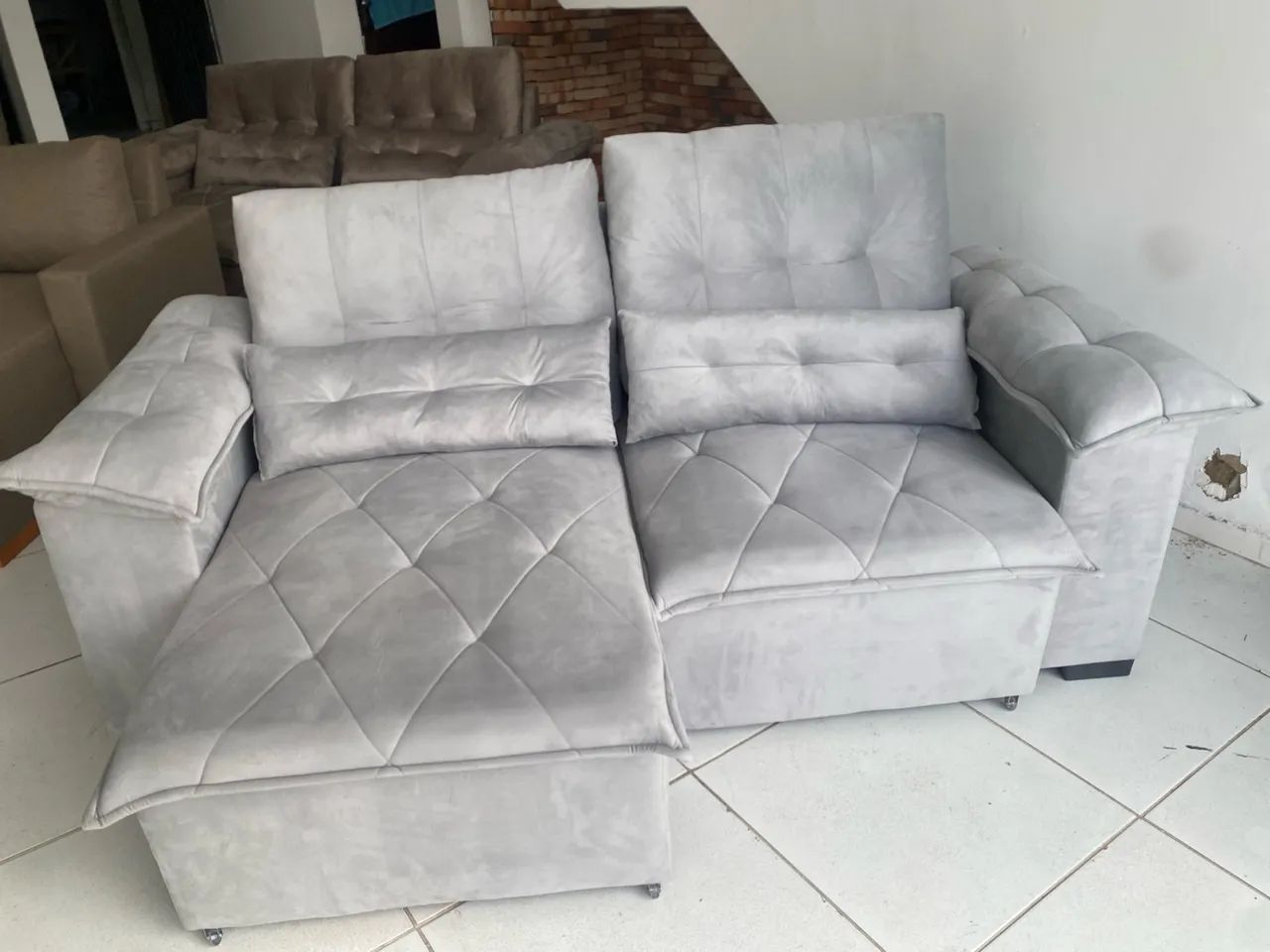 sofá retrátil pilowtop 2 metros 