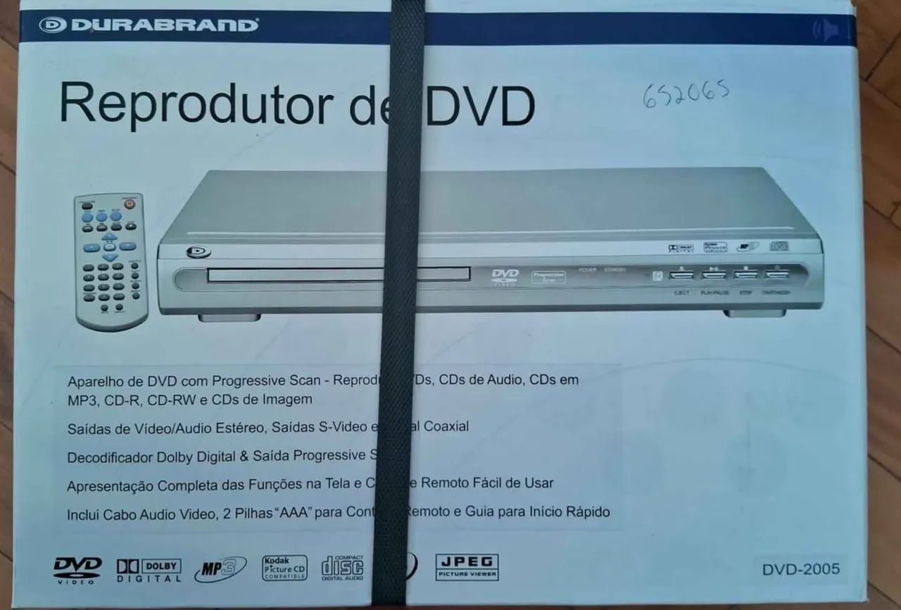 Reprodutor de DVD da marca Durabrand, modelo DVD-2005.
