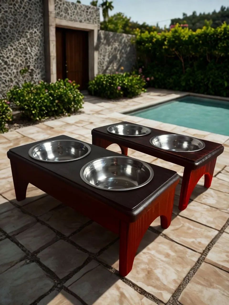 Comedouro para pets de madeira. - Foto 4