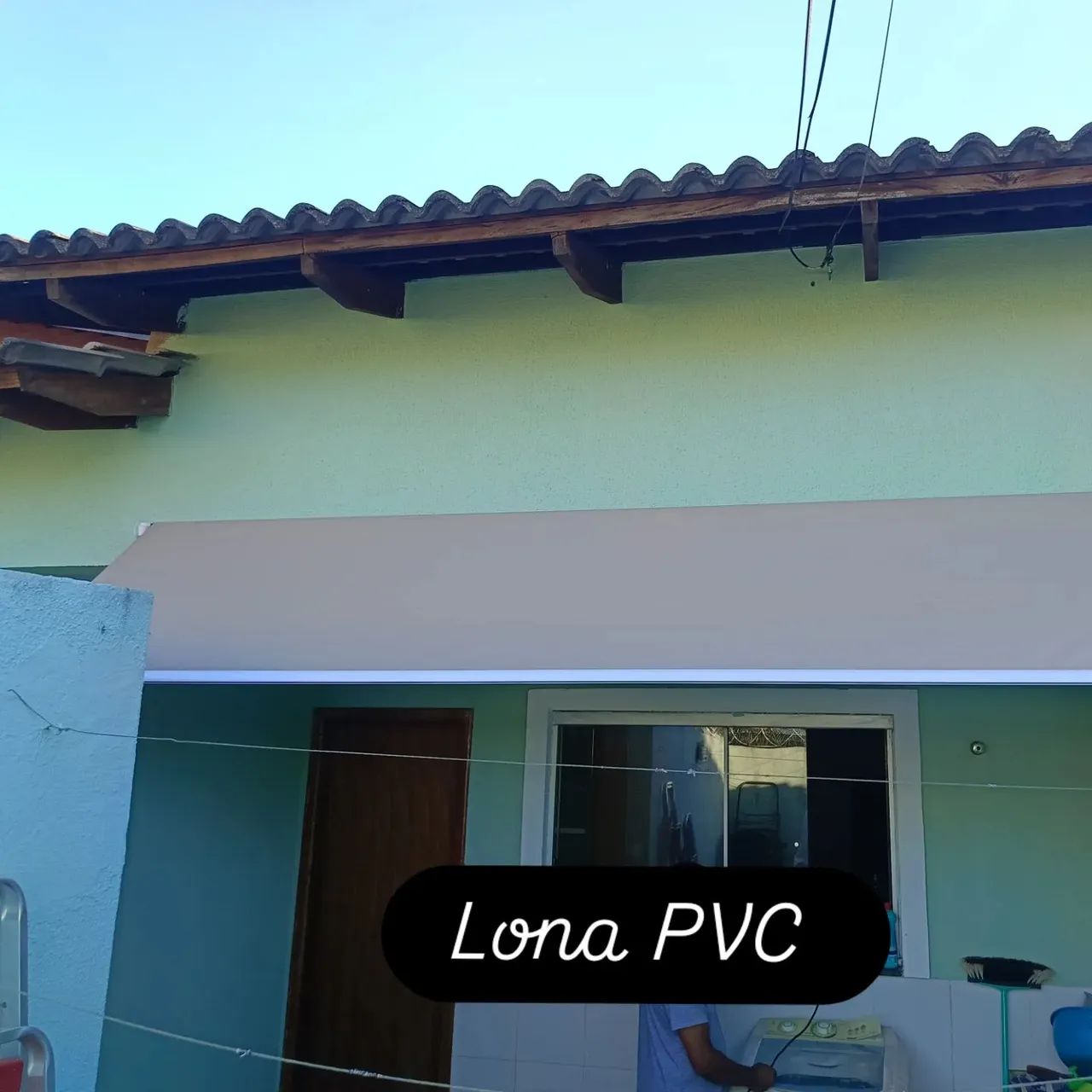toldo de mola em lona PVC - Foto 2