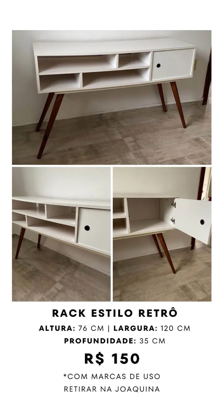 Rack branco estilo retrô - Foto 2