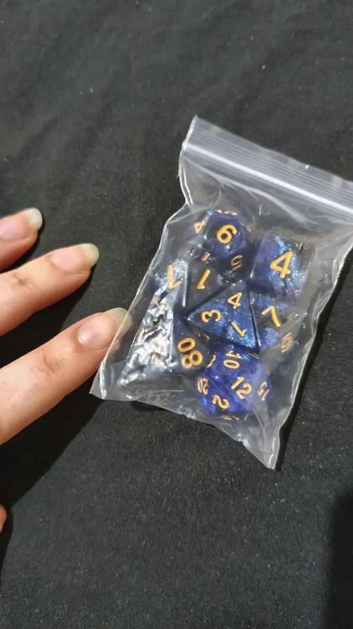 7 DADOS DE RPG - COR AZUL GALÁXIA - Foto 2
