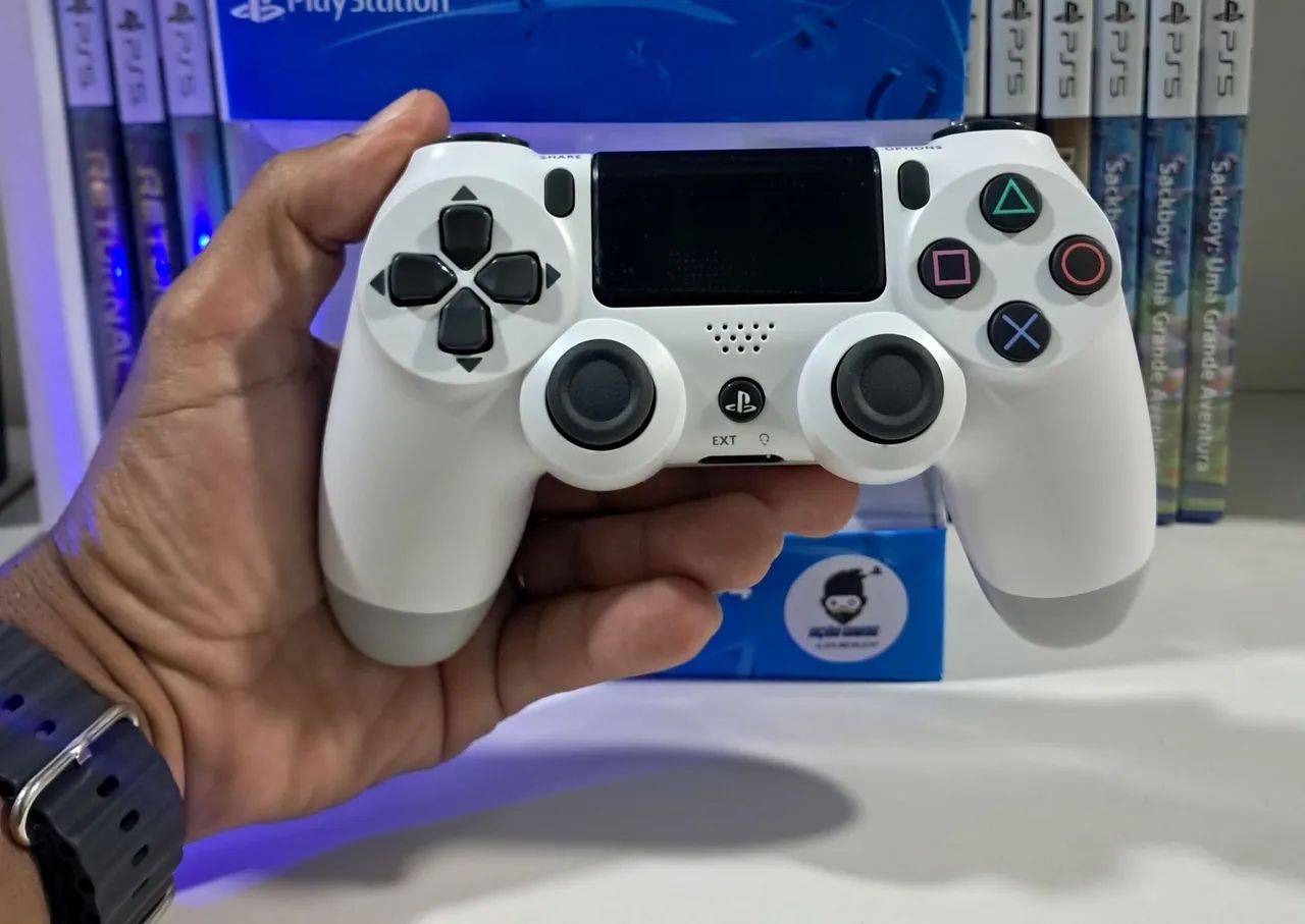 CONTROLE BRANCO COMPATÍVEL PS4/PC/SMARTPHONE  - Foto 3