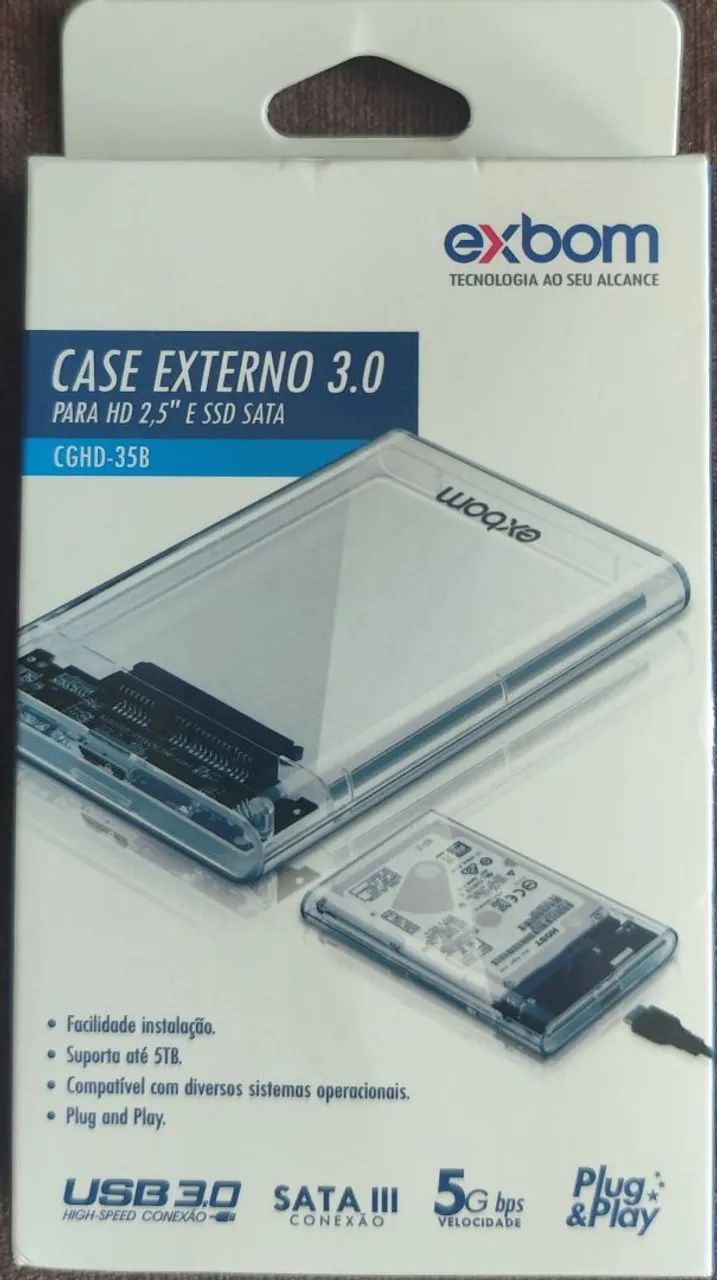 Case para HD e SSD 2.5" Transparente Exbom Original - Foto 2