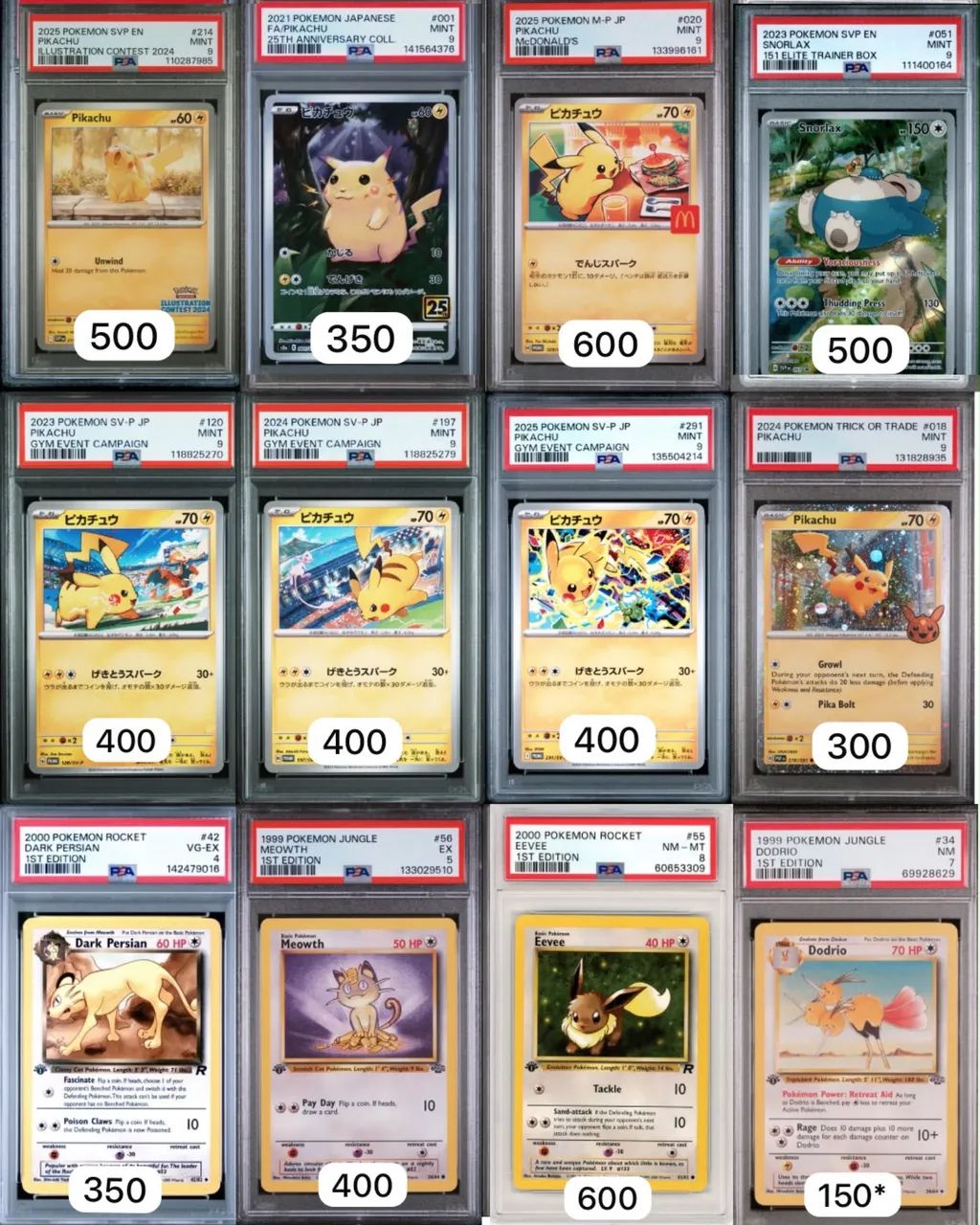 Cartas Pokémon PSA Graduadas
