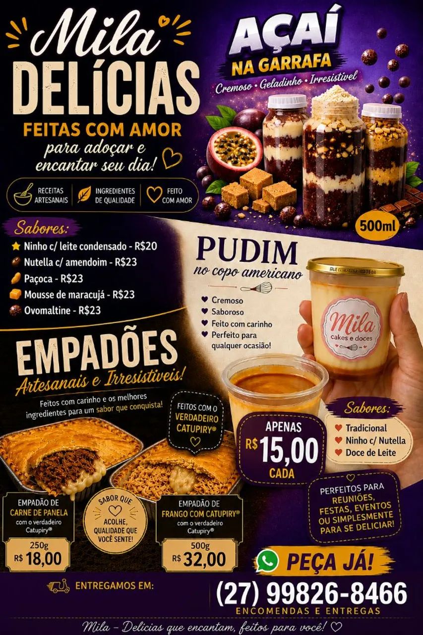Pudins de copo americano,empadao e lasanhas  - Foto 2