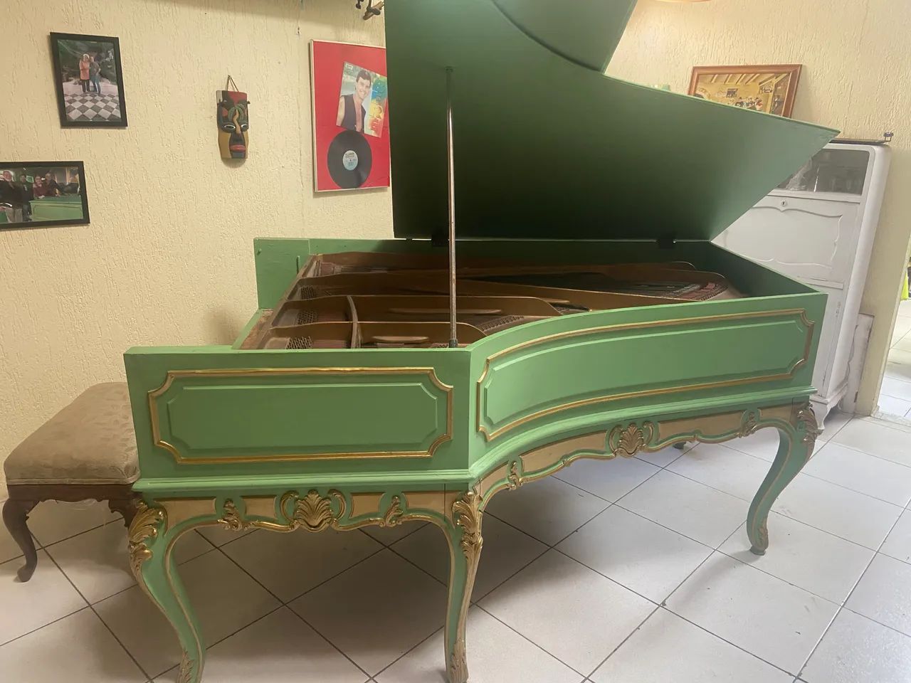 Piano Gáveau ano 1900 sem teclado  - Foto 4