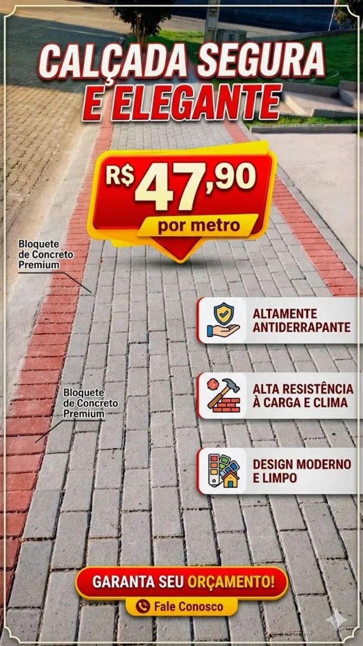 BLOQUETE - CALÇADA SEGURA - A PARTIR DE R$ 47,90 O METRO